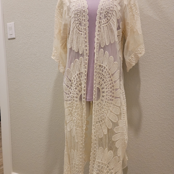 Lace open front kimono - Picture 5 of 6